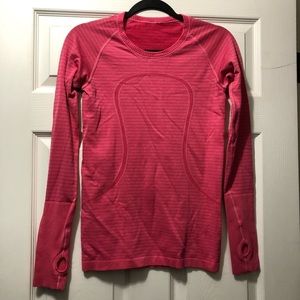Lululemon Striped a Pink Swiftly Long Sleeve